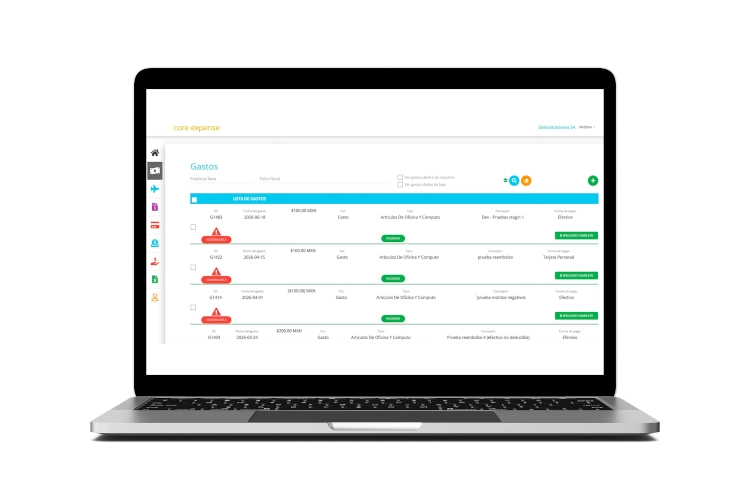 Control de gastos inteligente - Core expense